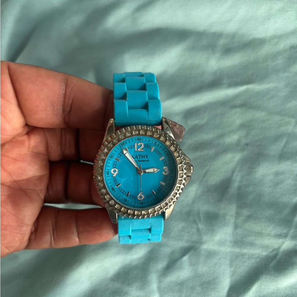 Blue Watch with Silver Accents